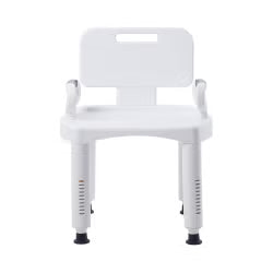 McKesson Adjustable Bath Bench with Removable Arms & Backrest – 21¼" Seat – 350 lb Capacity
