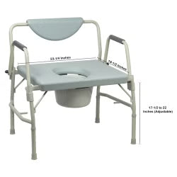 McKesson Bariatric Commode Chair – Drop Arms – 23¼" Seat – 1000 lb Capacity