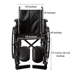 McKesson Manual Wheelchair – 16" Seat – 250 lb Capacity