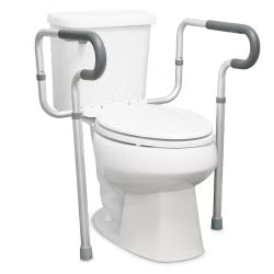 McKesson Adjustable Toilet Safety Rail – Gray Aluminum – 300 lb Capacity