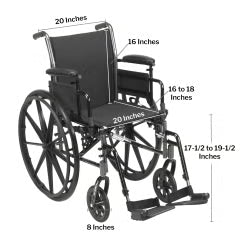 McKesson Lightweight Wheelchair – 18" Seat – 300 lb Capacity